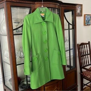 Beautiful Apple green winter wool coat.